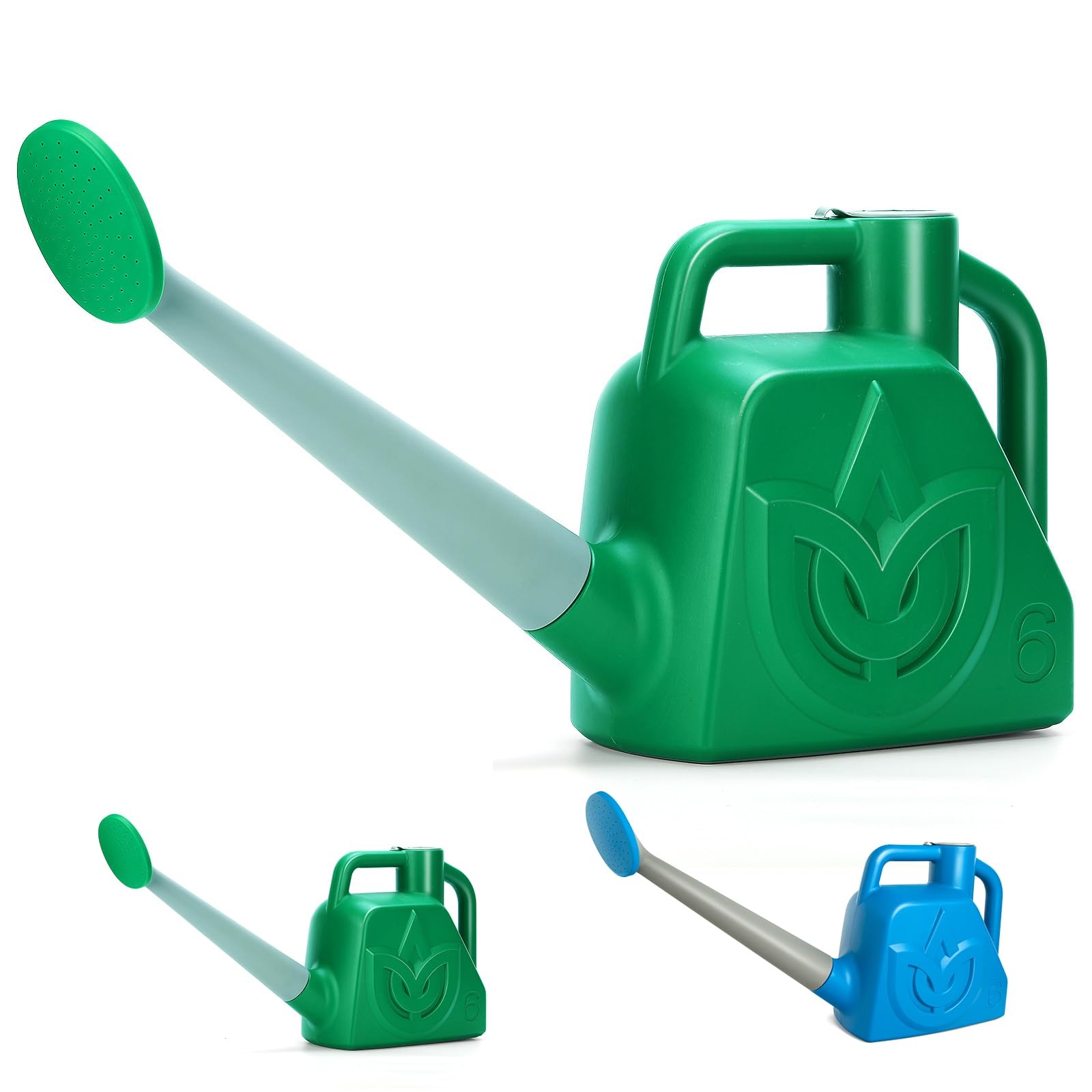 Photo 1 of XXXFLOWER 1.5 Gallon Green Watering Can Outdoor Garden Flower Plant, Lightweight 6 L Water Cans with Detachable Nozzle Watering Pot for Office House Garden