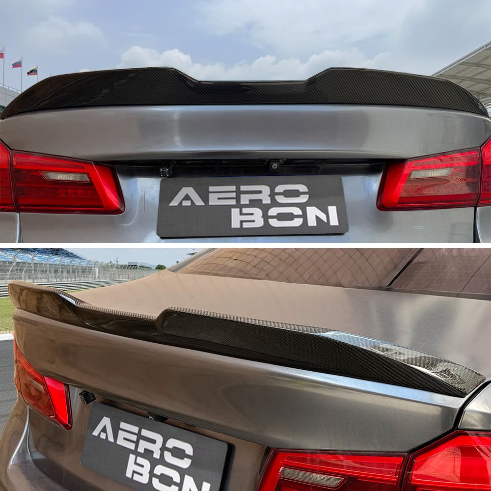 Condition photo showing New/Like New for aerobon real carbon fiber trunk spoiler compatible with 2017-2023 bmw 5 series g30 sedan f90 m5 rear