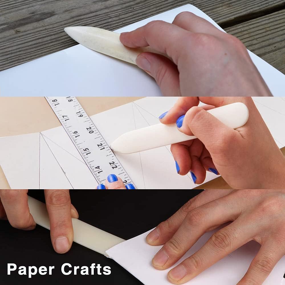 6-Inch Genuine Bone Folder, DEEDYGO Real Bone Folder Origami Paper Creaser Crafting Scoring Folding Tool for Leather Cards DIY Handmade Burnishing Bookbinding (100% Cattle Bone, 3 PCS): Arts, Crafts & Sewing