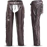 Assless Leather Chaps for Men and Women – Premium Full Grain Cowhide Western Cowboy Motorcycle Chaps – Handmade