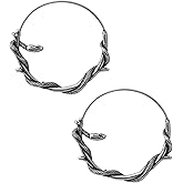 HAQUIL Snake Earrings, Stainless Steel Gothic Retro Snake Serpent Totem Hoop Earrings, Goth Jewelry Gift for Women