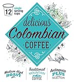 100% Colombian Coffee Single Serve K-CUPS - Medium High Roast - Premium Coffee Blend - Compatible Keurig Recyclable k cups (Antioquia Plus Blend, 12)