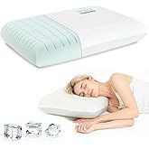 NOFFA Premium Standard Pillow, Extra Soft Ice-Feel Breathable Cooling Pillow with Ventilated Sponge-Fill Support, Memory Foam Pillows-Style Bed Pillow for Hot Sleepers