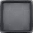 The HC Companies 15.5 Inch Accent Square Plastic Plant Saucer - Indoor Outdoor Plant Trays for Pots, Warm Gray