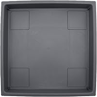 The HC Companies 15.5 Inch Accent Square Plastic Plant Saucer - Indoor Outdoor Plant Trays for Pots, Warm Gray