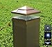4 Pack Copper Square 6x6 Solar Powered LED Post Cap Lights PL248