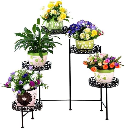 chishizhenxiang Soporte de Flores de Hierro, Balcón Interior de la ...