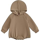 Thorn Tree Newborn Baby Boys Hooded Sweatshirt Long Sleeve Solid Romper Infant Baby Fall Winter Spring Outfits