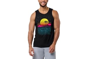 INTO THE AM Graphic Tank Tops for Men - Cool Artwork Tanks for Summer Beach Exercise Fitness S – 2XL