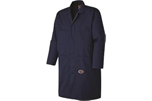 Pioneer Shop & Garage Work Coat - 4 Pockets - Action Back - Snap Double Placket Closure - For Mechanics - Navy