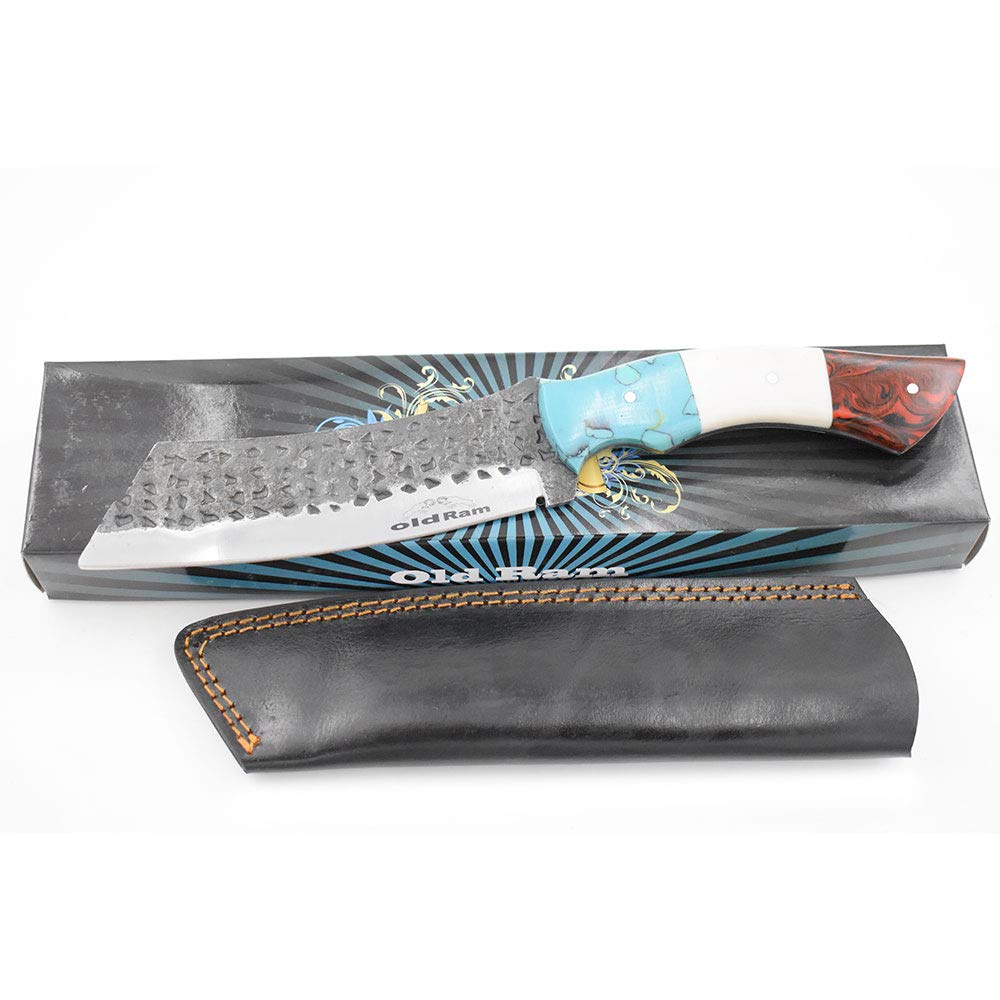 Handmade Collection Chopper Clever Machete Full Tang Fix Blade Knife 14" Overall 1075 Hand Forged Carbon Steel (Multi)