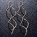 Acefeel Fresh Style Exquisite Threader Dangle Earrings Curve Twist Shape for Women's Gift E159