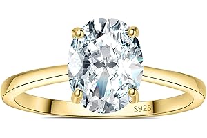 JewelryPalace Oval Shape 1ct 2ct Moissanite Solitaire Engagement Rings for Women, Classic 925 Sterling Silver Promise Ring for Her, Simulated Diamond Anniversary Wedding Ring VVS D-F