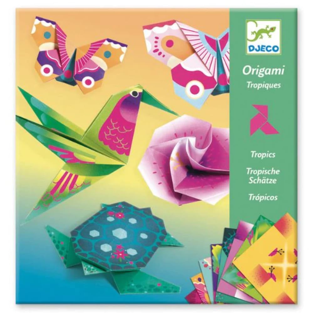 DJECO - Origami Papiroflexia Tropics (min. 2 u.) Dolls and Figures, M (DJ08754)