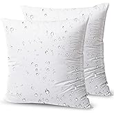 Phantoscope Outdoor Pillow Inserts - Square Form Water Resistant Microfiber Throw Pillows, Couch Sham Cushion Stuffer 20 x 20 inches, 2 Count