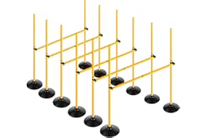 Voodans Adjustable Height Agility Hurdle Set Multi-Function Soccer Trainning Pole Set Coaching Sticks with Rubber Base