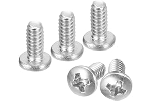 uxcell #6-32x5/16 Pan Head Machine Screws, 304 Stainless Steel 18-8 Screw, Phillips Drive, Fully Threaded, Bright Finish, Pac
