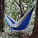 Ouneed Camping Hammock, Portable Nylon 2-Person Double Hammock with 2 x Hanging Straps, Parachute Lightweight Hammocks Rope Hanging Swing for Camping, Hiking, Backpack Tiravel (Blue & Grey)
