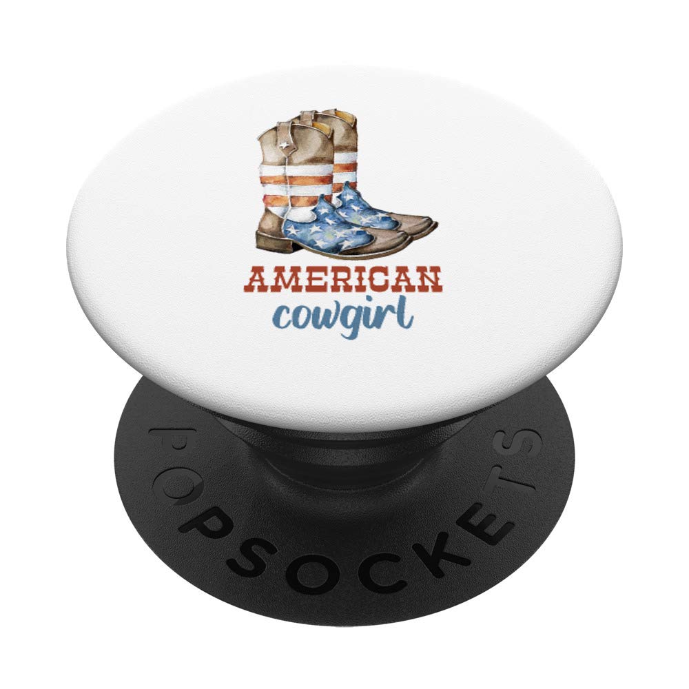Patriotic Boots - American Flag Cowgirl PopSockets Swappable PopGrip