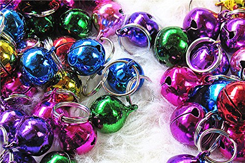 Daycount Pack of 7 Metal Jingle Bells Loose Beads Festival Party Decoration, Pet Cat Puppy Dog Bells for Collar, DIY Crafts Accessories (Random Color)