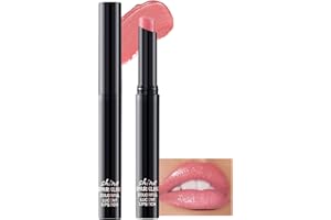 Pink Glitter Lipstick for Women Girl, 1PCS Long Lasting Moisturizing Shiny Lip Gloss, Shimmer Metallic Lipstain Makeup, High 