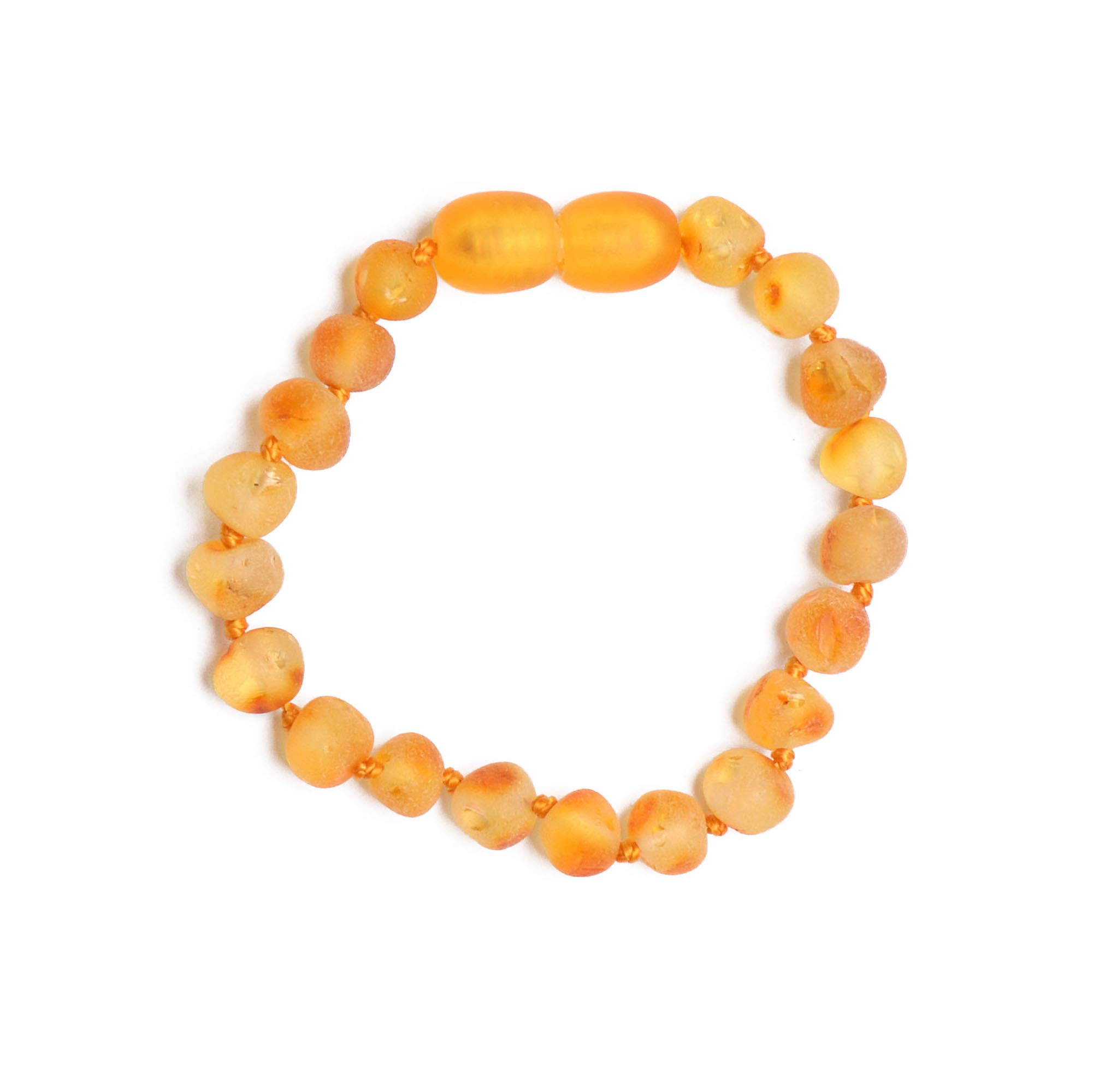 Genuine Baltic Amber Bracelet - Anklet - Raw not Polished Beads - Honey Color - Knotted Between Beads - Sizes from 11 cm to 16 cm (13)