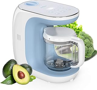 Multifunktions-Babynahrungszubereiter Eccomum Babykostwärmer Baby Dampfgarer Mixen Aufwärmen 360 rotierende Dampfheizung und Auftaufunktion