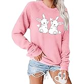 tiqwova Women Vintage Printed Long Sleeve Pullover Sweatshirt, Loose Caual Shirt Tops for Womens