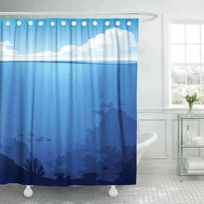 Teepel Luxury Shower Curtain Fabric Shower