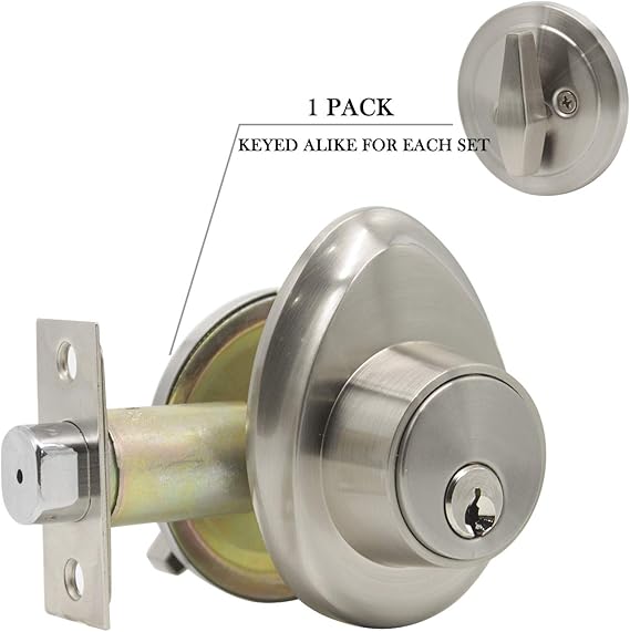 Satin Nickel Deadbolt Lock, Single Cylinder Deadbolt Door Locks