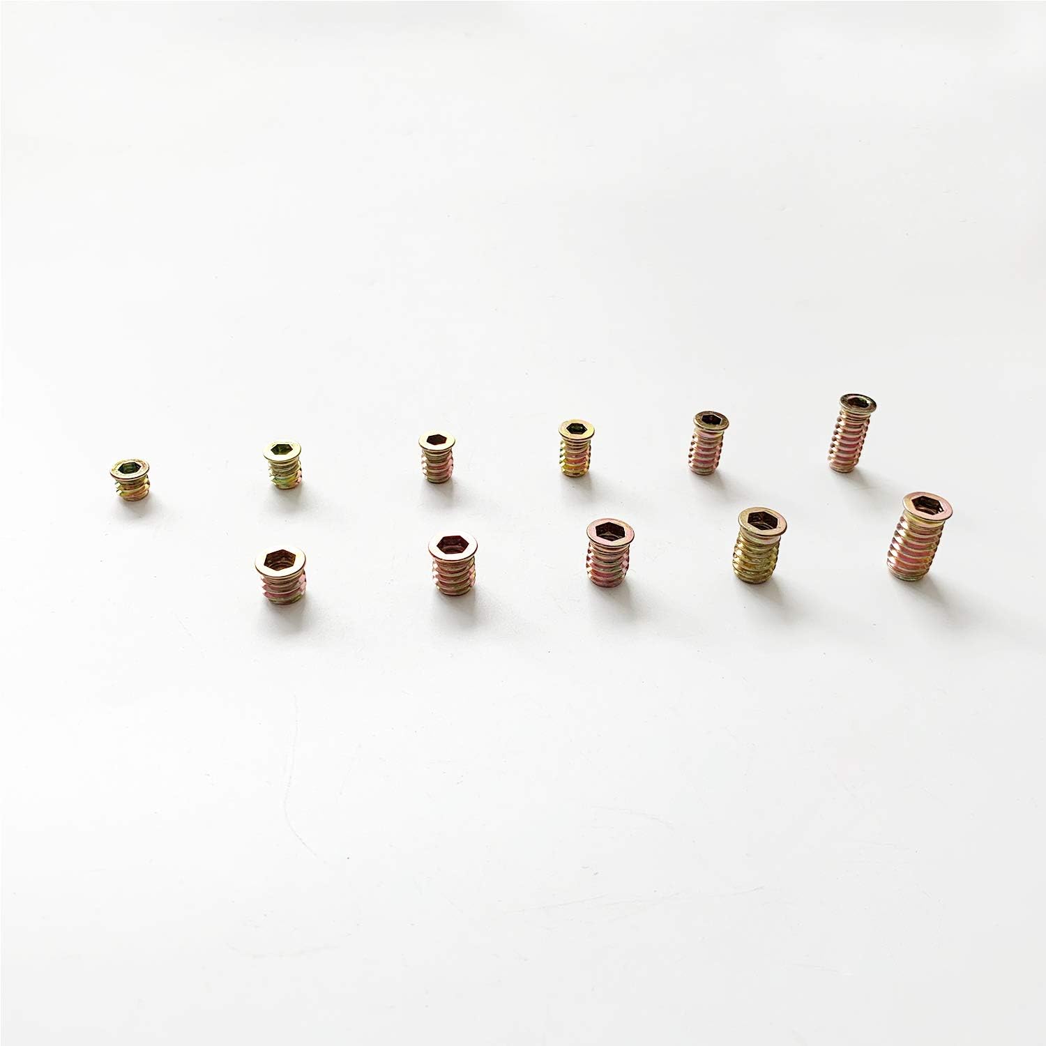 LIKERAINY 150Pcs Zinc Plated Galvanized Iron Furniture Hex Drive Nut Full Threaded M8×15mm Wood Insert Nuts for Woodworking Climbing Holds Furniture Leg and Castor Fixings - Image 5