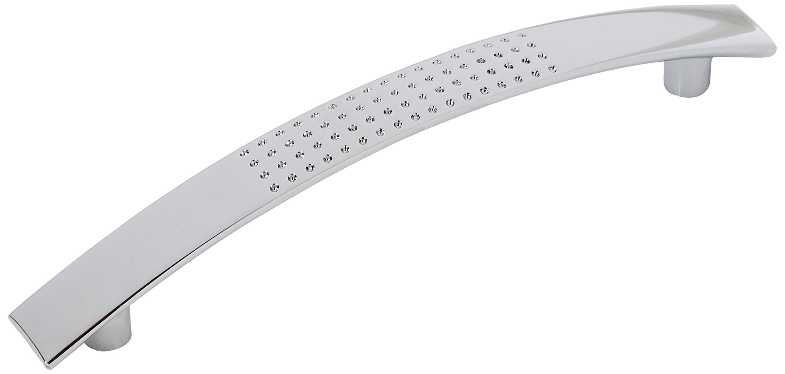 Merriway BH06138 (4 Pcs) Cupboard Cabinet Handle 'D' Dimpled, Chromed Metal 128mm - Pack of 4 Pieces