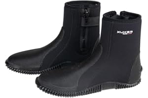 XUKER Neoprene Diving Boots, 5mm 3mm Water Shoes Wetsuit Booties Men Women with Anti-Slip Rubber Sole Side Zipper