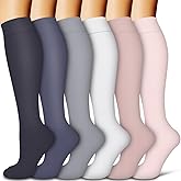 Laite Hebe Compression Socks for Women & Men Circulation(6 pairs)-Graduated Supports Socks for Running, Athletic Sports