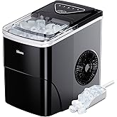 Silonn Ice Maker Countertop, 9 Cubes Ready in 6 Mins, 26lbs in 24Hrs, Self-Cleaning Ice Machine with Ice Scoop and Basket, 2 