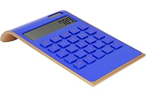 Pssopp 10 Digits Jumbo Calculator, Portable LCD Desk Calculator with Large Display, Dual Power Supply for Home Office and Stu