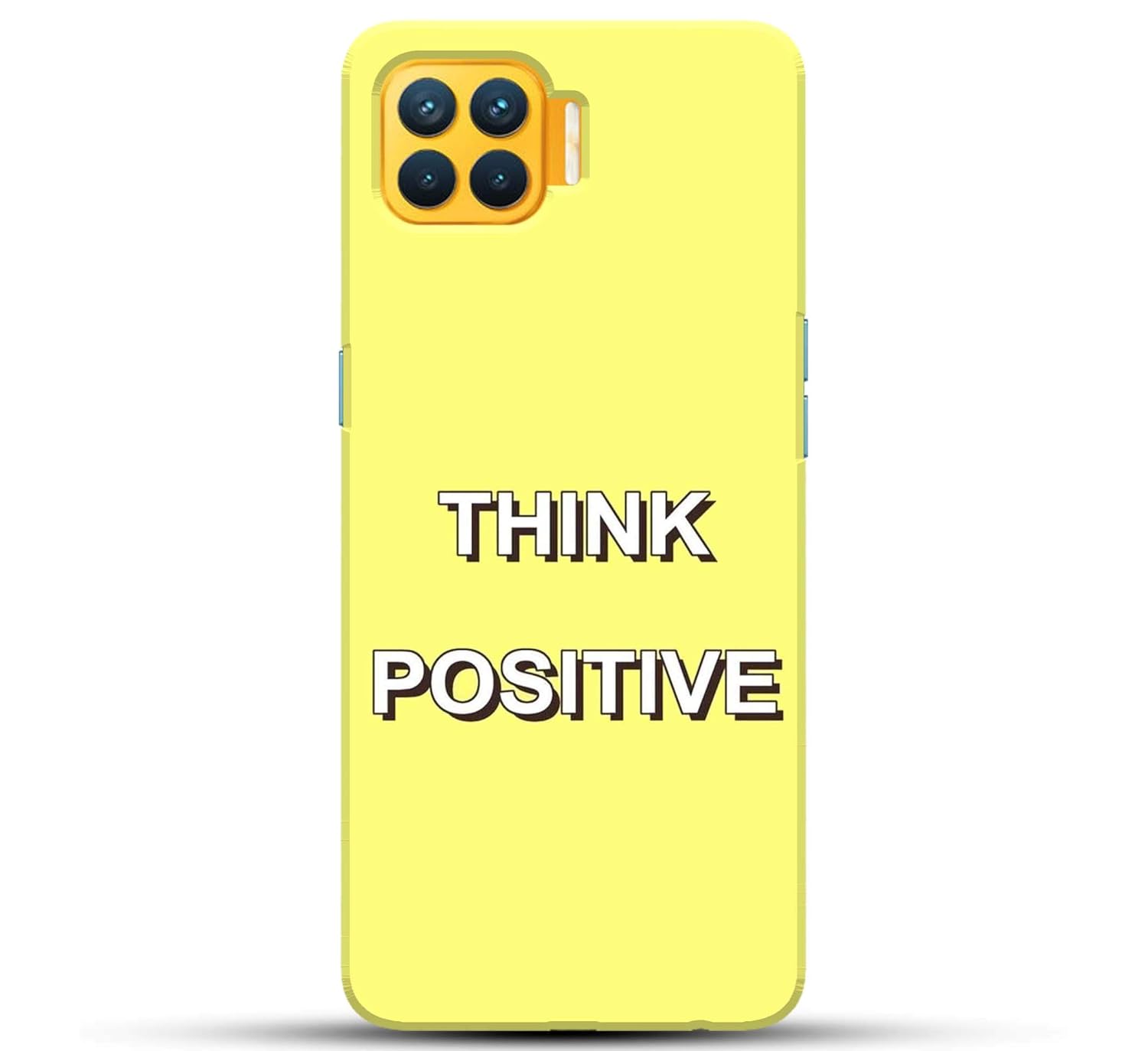 Pikkme Funky Cool Inspirational Quotes Think Positive Yellow Designer Printed Hard Back Covers And Cases For Oppo F17 Amazon In Electronics