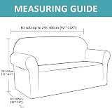 Teynewer Thick Velvet Sofa Cover 4 Seater Red High Stretch Non Slip view 3