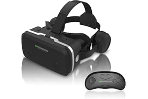 SENYHPHC VR Headset for iPhone & Android Phone, HD 3D Virtual Reality Headset with Remote Controller, Kids & Adults Adjustable VR Glasses for Movies, Games, Phone Compatible 4.7-6 inch