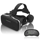 SENYHPHC VR Headset for iPhone & Android Phone, HD 3D Virtual Reality Headset with Remote Controller, Kids & Adults Adjustable VR Glasses for Movies, Games, Phone Compatible 4.7-7 inch
