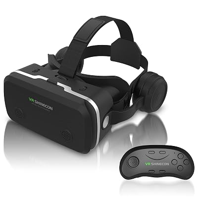SENYHPHC VR Headset for iPhone & Android Phone, HD 3D Virtual Reality Headset with Remote Controller, Kids & Adults Adjustable VR Glasses for Movies, Games, Phone Compatible 4.7-7 inch