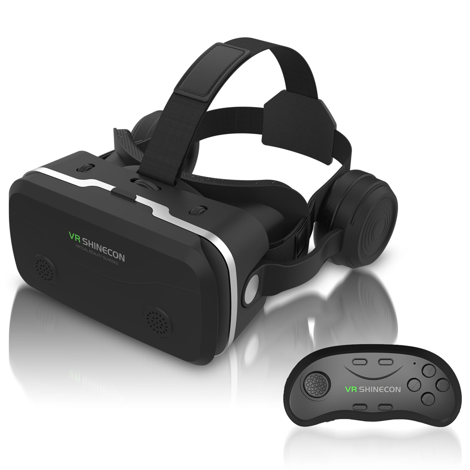 Photo 1 of SENYHPHC VR Headset for iPhone & Android Phone, HD 3D Virtual Reality Headset with Remote Controller, Kids & Adults Adjustable VR Glasses for Movies, Games, Phone Compatible 4.7-6 inch