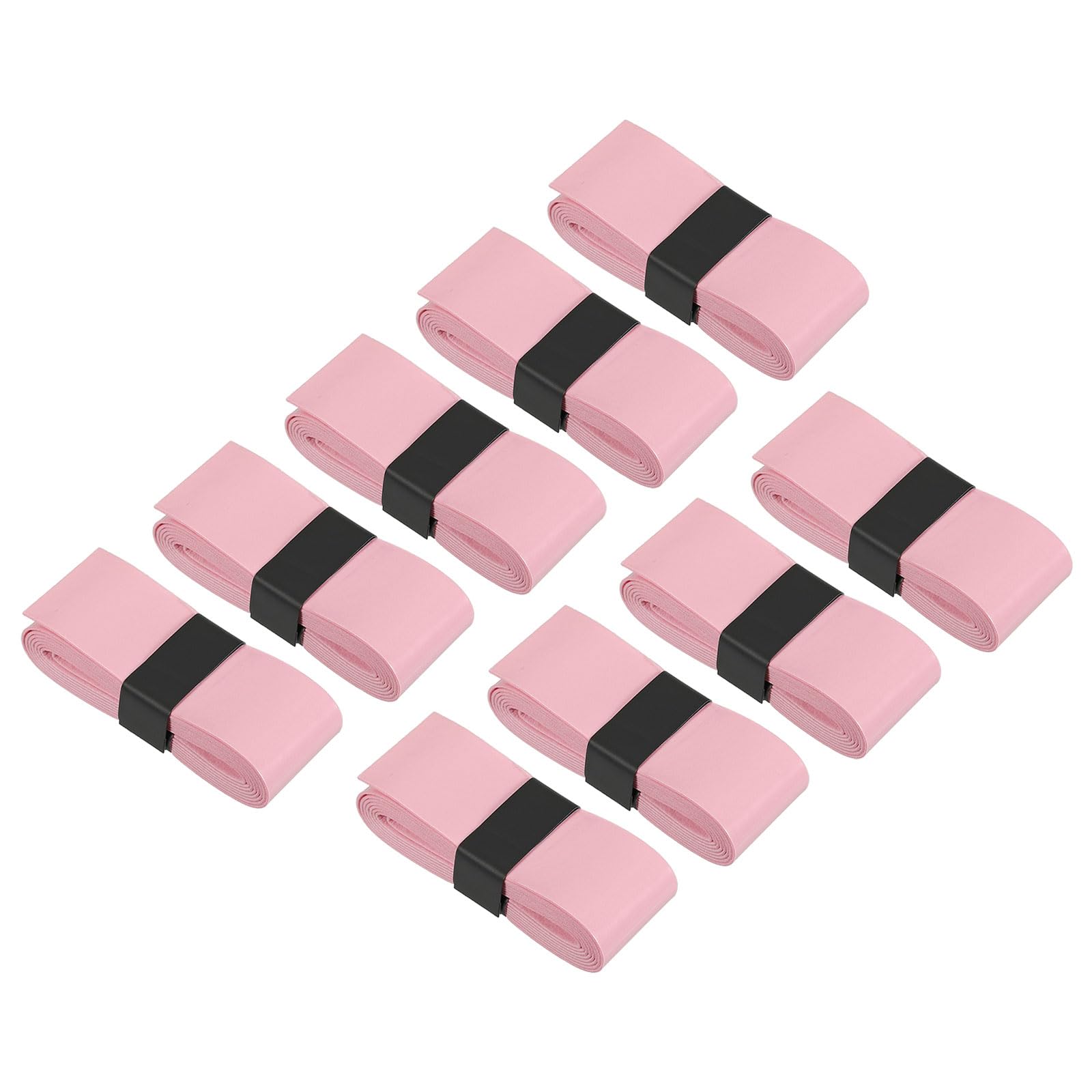 PATIKIL 43.3" Tennis Racket Grip Tape, 9 Pack PU Overgrip Stretchy Non-Slip Absorb Sweat for Badminton Fishing Rod, Light Pink
