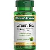 Nature's Bounty Green Tea Pills 315mg, 100 Capsules | Herbal Supplement, Supports Heart and Antioxidant Health