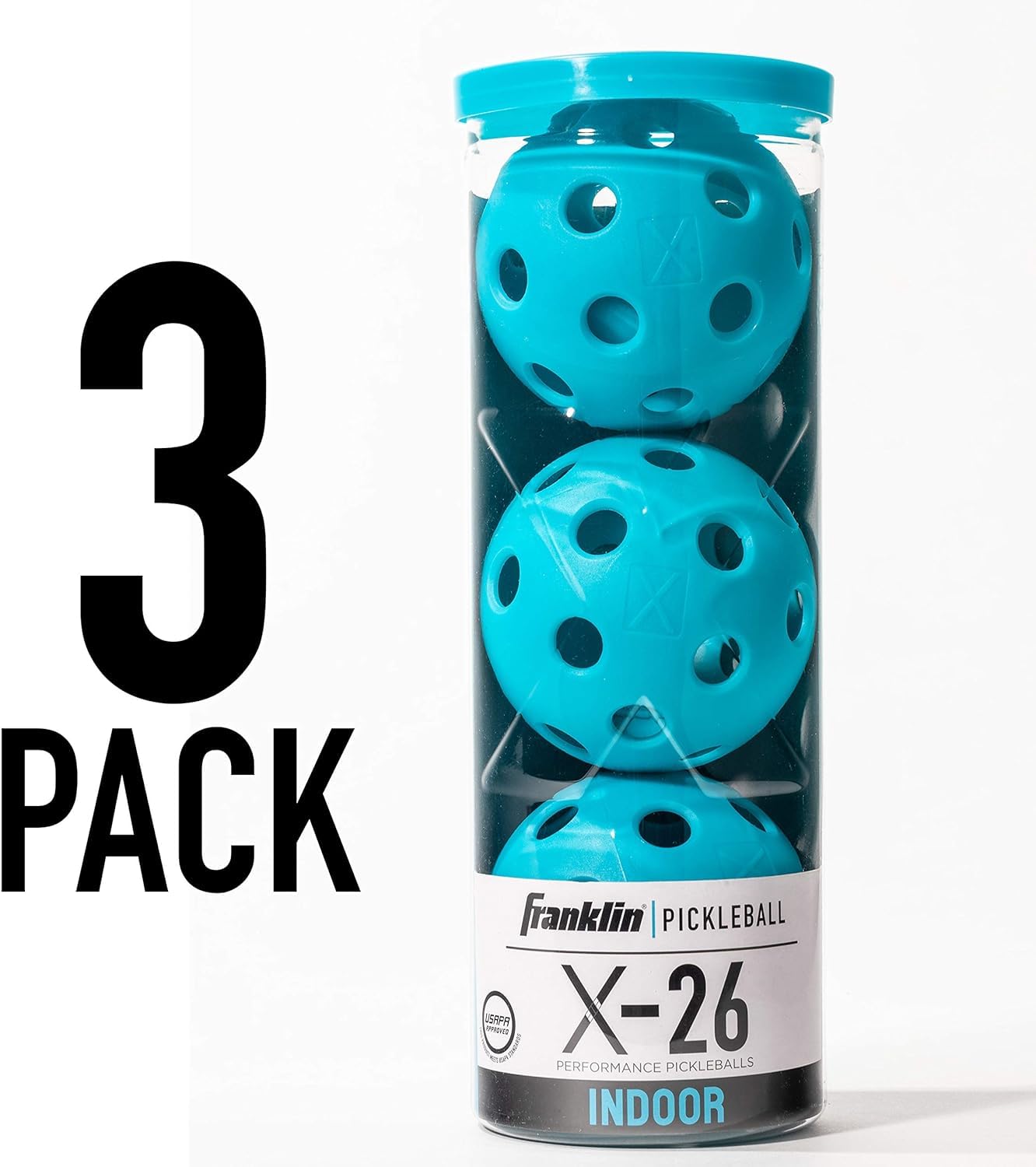 Franklin Sports X-26 Indoor Pickleballs - 3 Pack, 12 Pack & 100 Pack Bulk - USAPA Approved Tournament Pickleballs - Multiple Colors