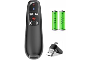 Presentation Clickers Wireless Presenter Remotes for PowerPoint, Powerpoint Clicker with Volume Control PowerPoint Slide Advancer for Mac, Receiver with Dual Functions,Computer, Laptop, LBBYDDLL