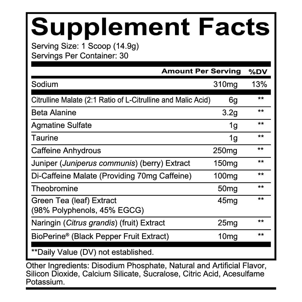 REDCON1 Total War Pre Workout, Rainbow Candy, L Citrulline, Malic Acid, Green Tea Leaf Extract for Pump Boosting Pre Workout for Women & Men - 3.2g Beta Alanine to Reduce Exhaustion, 30 Servings