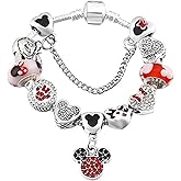 ZEBRAGO Mouse Charm Bracelet Love Heart Jewelry Christmas Gift