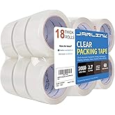JARLINK Clear Packing Tape (18 Rolls), Heavy Duty Packaging Tape for Shipping Packaging Moving Sealing, 2.7mil Thick, 1.88 inches Wide, 60 Yards Per Roll, 1080 Total Yards