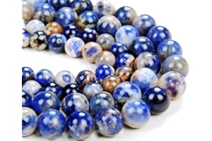 Zenkeeper Blue Sodalite Beads for Jewelry Making 10 MM Natural Loose Sodalite Stone Beads Gemstone Beads Round 35-38 PCS